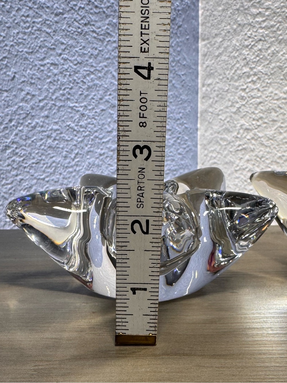 Signed Orrefors Sweden crystal star tealight holders, pair, excellent condition - Picture 10 of 10
